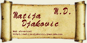 Matija Đaković vizit kartica